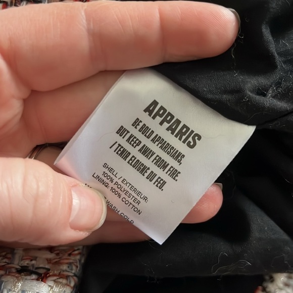 Apparis  Dolly Bomber Coastal Tweed with Vegan Leather Trim - Picture 12 of 14